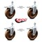 Service Caster 5 Inch High Temp Phenolic Swivel 10mm Stem Caster Set with Total Lock Brake SCC-TSTTL20S514-PHRHT-M1015-4 - alternate 4
